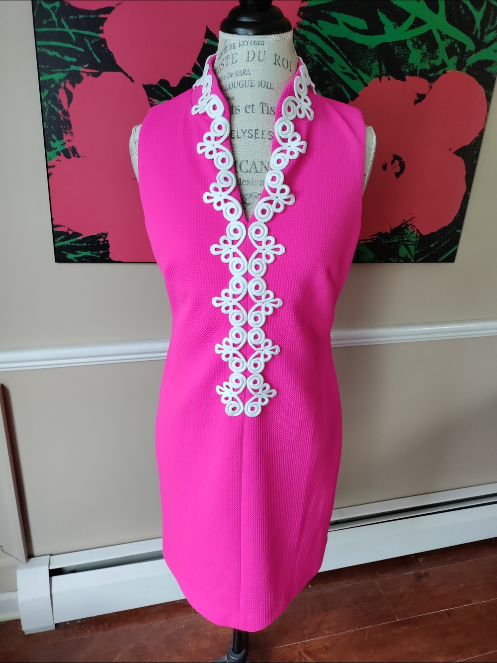 Women's Vince Camuto Hot Pink Sleeveless Sheath Dress Size 8